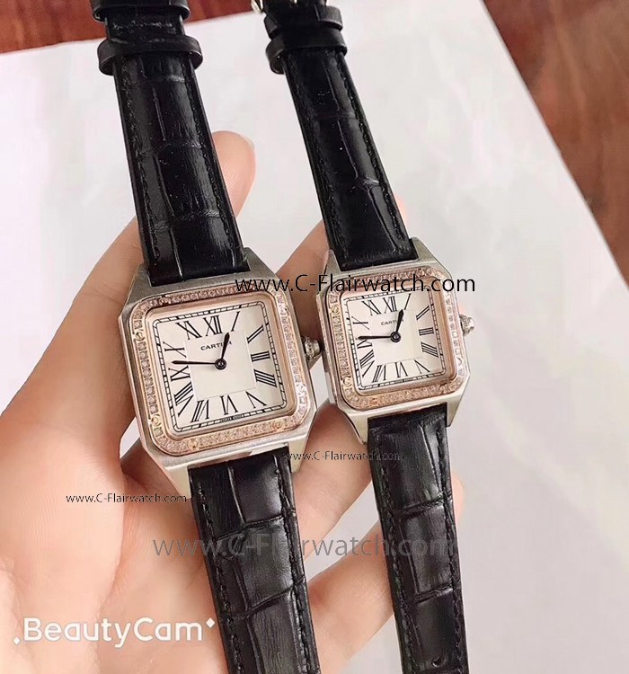 New Cartier Santos Dumont Copy Watch 2-Tone Rose Gold